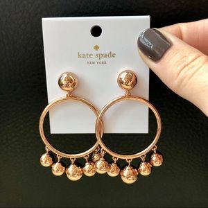 ✨NWT✨ Kate Spade Rose Gold Bauble Hoop Earrings